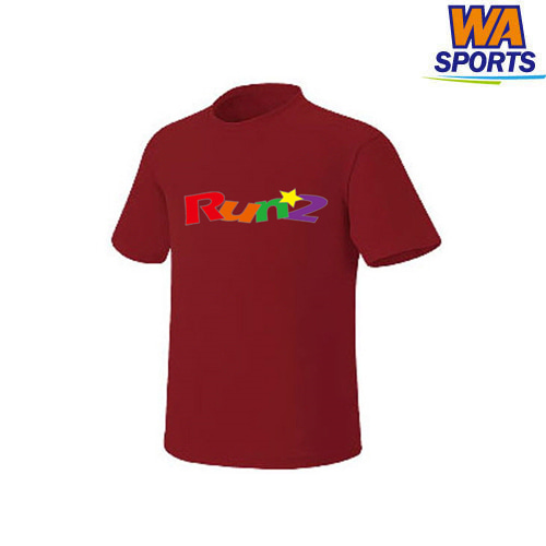 20수 라운드티셔츠 반팔 자주색 - 런투스포츠클럽 팀 시안